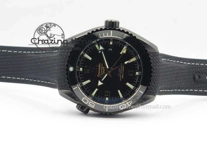 0407 Planet Ocean 45mm Real Ceramic BP-Maker Best Edition Black Dial On Nylon Rubber Strap A TopPick 8185